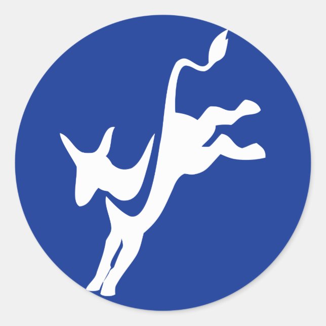 Adesivo Democrata Donkey Round Sticker (Frente)