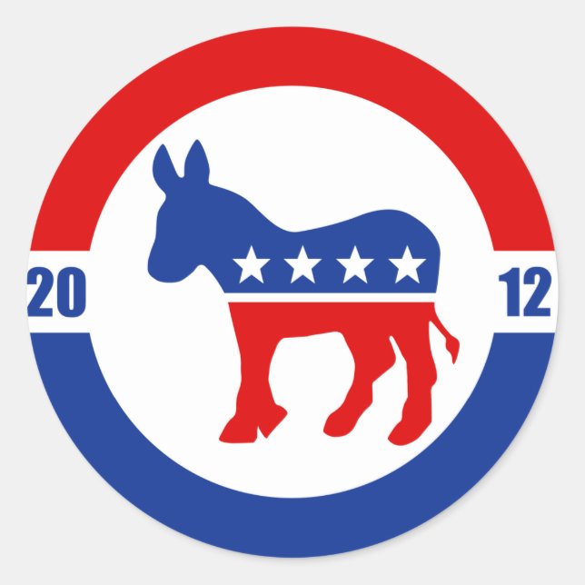 Adesivo Democrata Donkey Round Sticker (Frente)