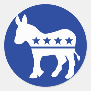 Adesivo Democrata Donkey Round Sticker