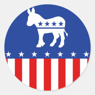 Adesivo Democrata Donkey Round Sticker
