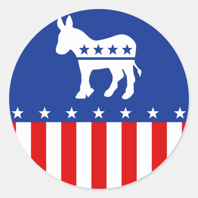 Adesivo Democrata Donkey Round Sticker (Frente)