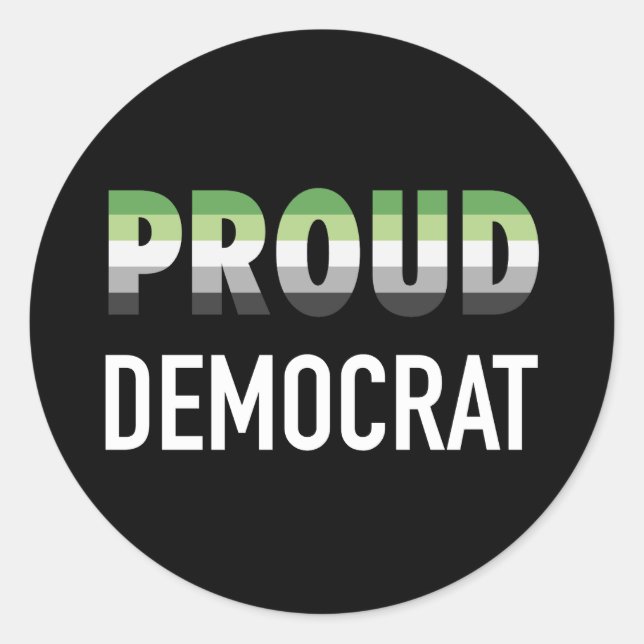 Adesivo Democrata Orgulhosa Aromântico (Frente)