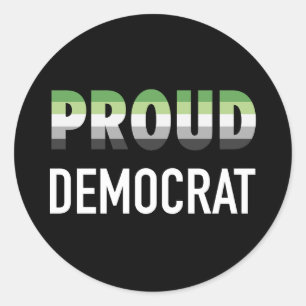 Adesivo Democrata Orgulhosa Aromântico