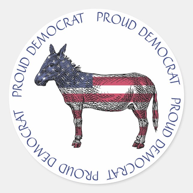 ADESIVO DEMOCRATA PROUD DONKEY AMERICAN FLAG STICKKERS (Frente)