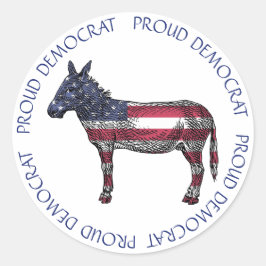 ADESIVO DEMOCRATA PROUD DONKEY AMERICAN FLAG STICKKERS