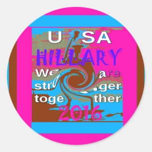 Adesivo Democratas Hillary Pelo Presidente dos EUA