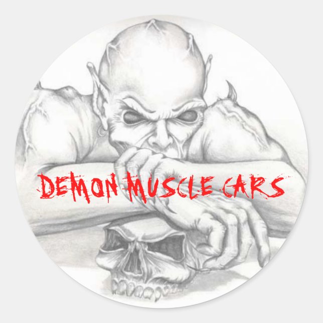 ADESIVO DEMON STICKER, CARROS MUSCULARES DEMÔNIOS (Frente)