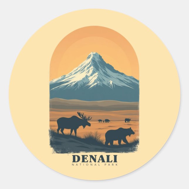 Adesivo Denali National Park Vintage Retro (Frente)