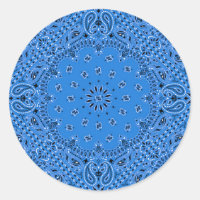 Denim Blue Paisley Western Bandana Scarf Impressão