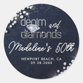 Adesivo Denim Diamonds Bling Classy Elegant Party Custom