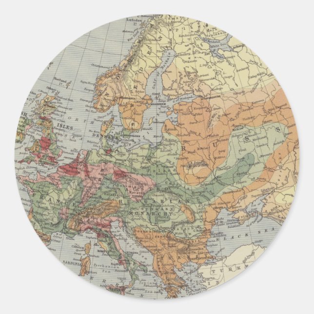 Adesivo Densidade populacional | Mapa Europeu (Frente)