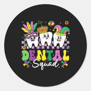 Adesivo Dental Squad Hygiene Dental Crew Mardi Gras Carniv
