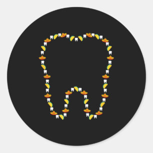 Adesivo Dente engraçado cinco de maio dentista chapéu dent