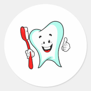 Adesivo Dente feliz com cuidado dentário