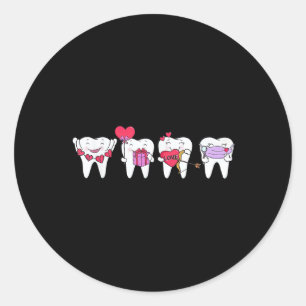 Adesivo Dentes Corações Corajosos Namorados Denti Higienis