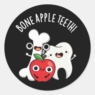 Adesivo Dentes de Maçã Óssea Bona Appetit Piada Divertida 
