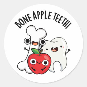 Adesivo Dentes de Maçã Óssea Piada Bona Appetit Engraçada