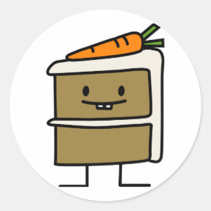 Adesivo Dentes do coelho da fatia do bolo de cenoura que