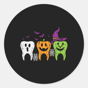 Adesivo Dentes Fantasma Abóbora Bruxa Fofo Halloween Odont