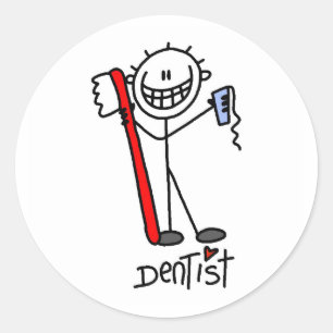 Adesivo Dentista de Boneco de Palito