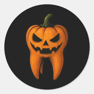 Adesivo Dentista de Dia das Bruxas Assustadora dos Pumpkin