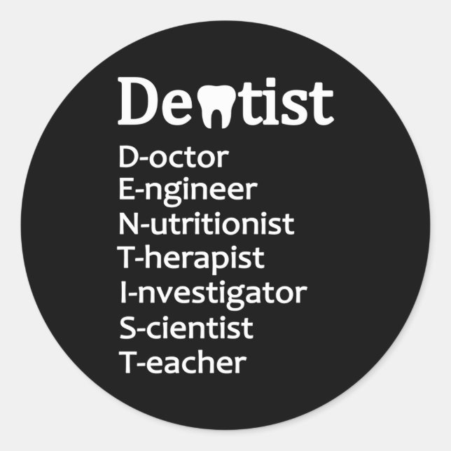 Adesivo Dentista Definição Dentista Dentista Dentists (Frente)