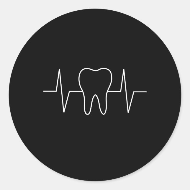Adesivo Dentista Hebeat Ekg Higienista Dental Dente Molar (Frente)