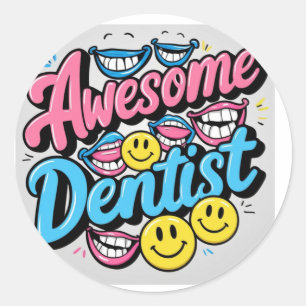 Adesivo Dentista incrível obrigado, presente de sorriso