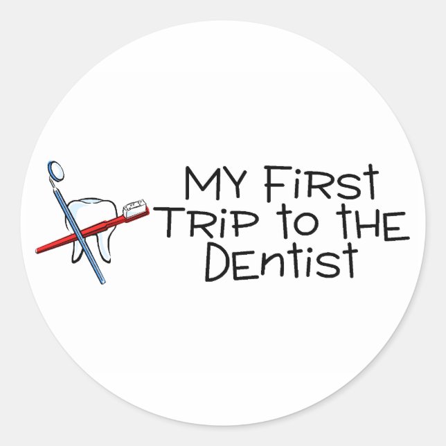 Adesivo Dentista Minha Primeira Viagem Ao Dentista (Frente)