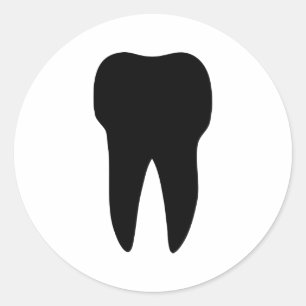 Adesivo dentista preto do ícone do dente