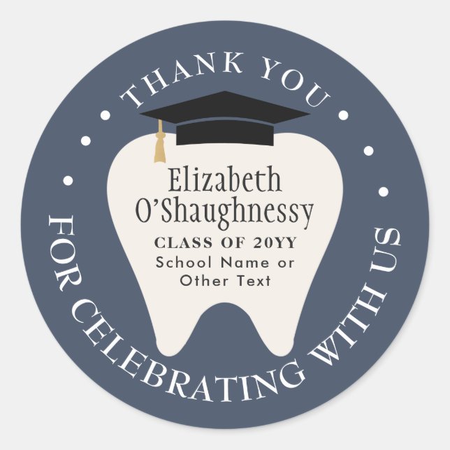 Adesivo  Dentistry School Tooth Graduation Thank You (Frente)