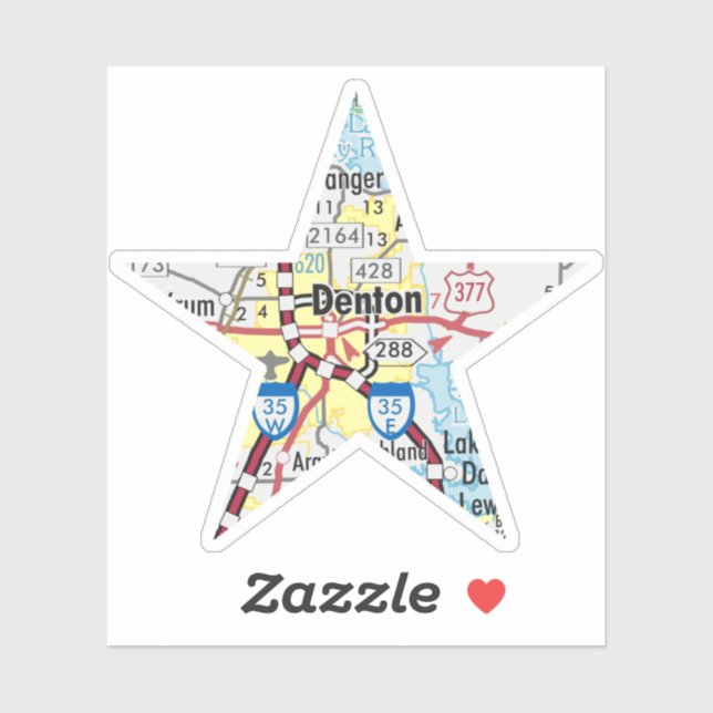 Adesivo Denton Texas Map (Folha)