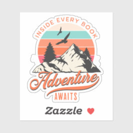 Adesivo Dentro Cada Adventure de Livro Aguarda Vinheta