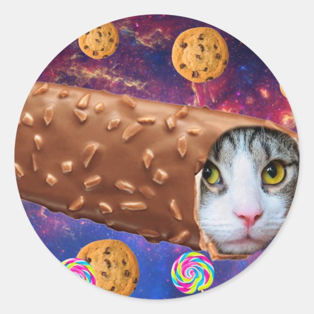 Adesivo Dentro de gato-do-espaço sorvete (Frente)