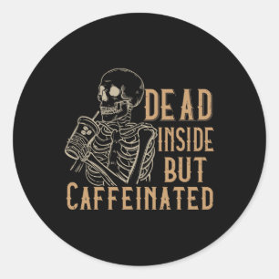Adesivo Dentro Mas Cafeinado - Vintage Skeleton Hallowee