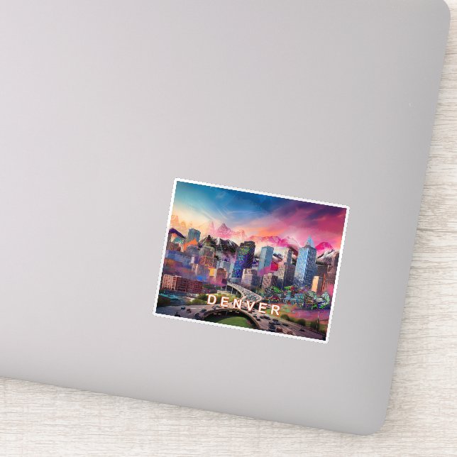 Adesivo Denver Skyline Abstrato Art (Detalhe)