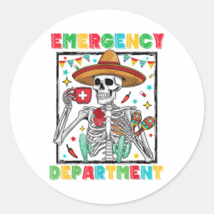 Adesivo Departamento de Emergência Cinco De Mayo Skeleton