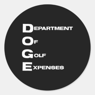 Adesivo Departamento Doge de Despesas de Golfe Trump Hipóc