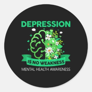 Adesivo Depressão Sem Fraqueza Saúde Mental Saúde Mental