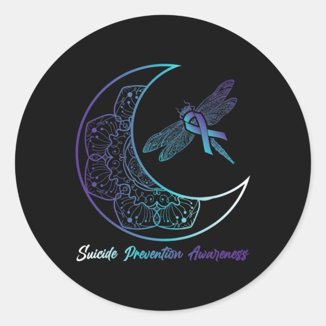 Adesivo Depressão Suicida Prevenção de Dragonfly Lua (Frente)