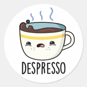 Adesivo Depresso Funny Sad Espresso Café Pun