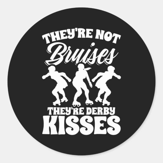 Adesivo Derby Kisses Roller Derby Skater Skates Roller Ska (Frente)
