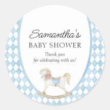 Derby Race Rocking Horse Watercolor Chá de fraldas