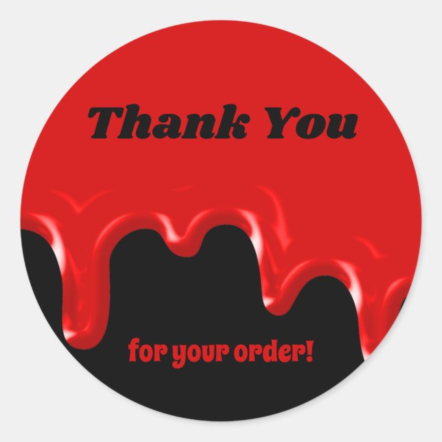 Adesivo Derrame de Sangue Vermelho e Negro Obrigado Client (Frente)