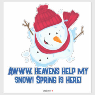 Adesivo Derretendo boneco de neve com citação engraçada