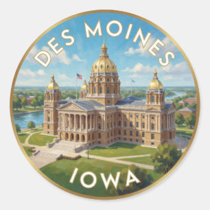 Adesivo Des Moines Capitólio Estadual de Iowa 🌾
