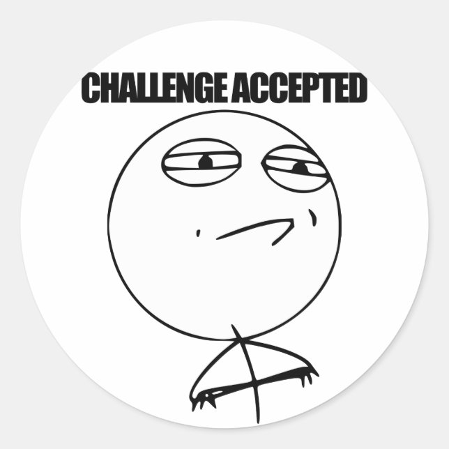 Adesivo Desafio aceito (Frente)