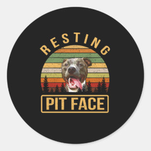 Adesivo Descansar face Pitbull
