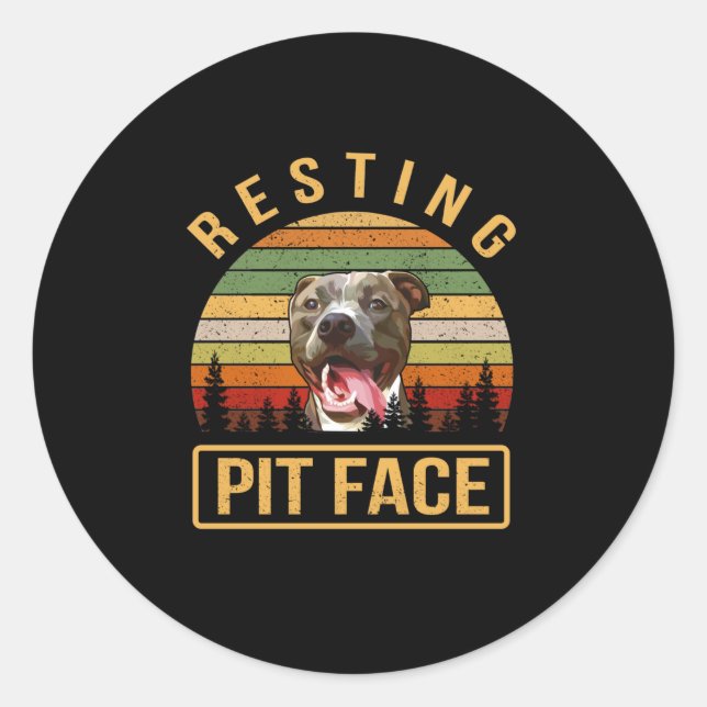 Adesivo Descansar face Pitbull (Frente)