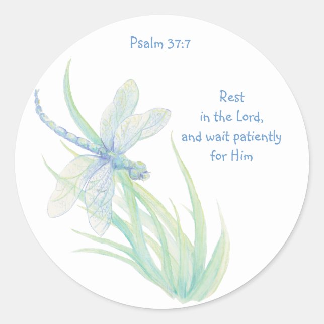 Adesivo Descanse no Lord Scripture Dragonfly Blue, Verde (Frente)